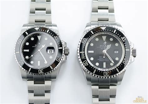 rolex submariner vs sea dweller size|seadweller vs submariner.